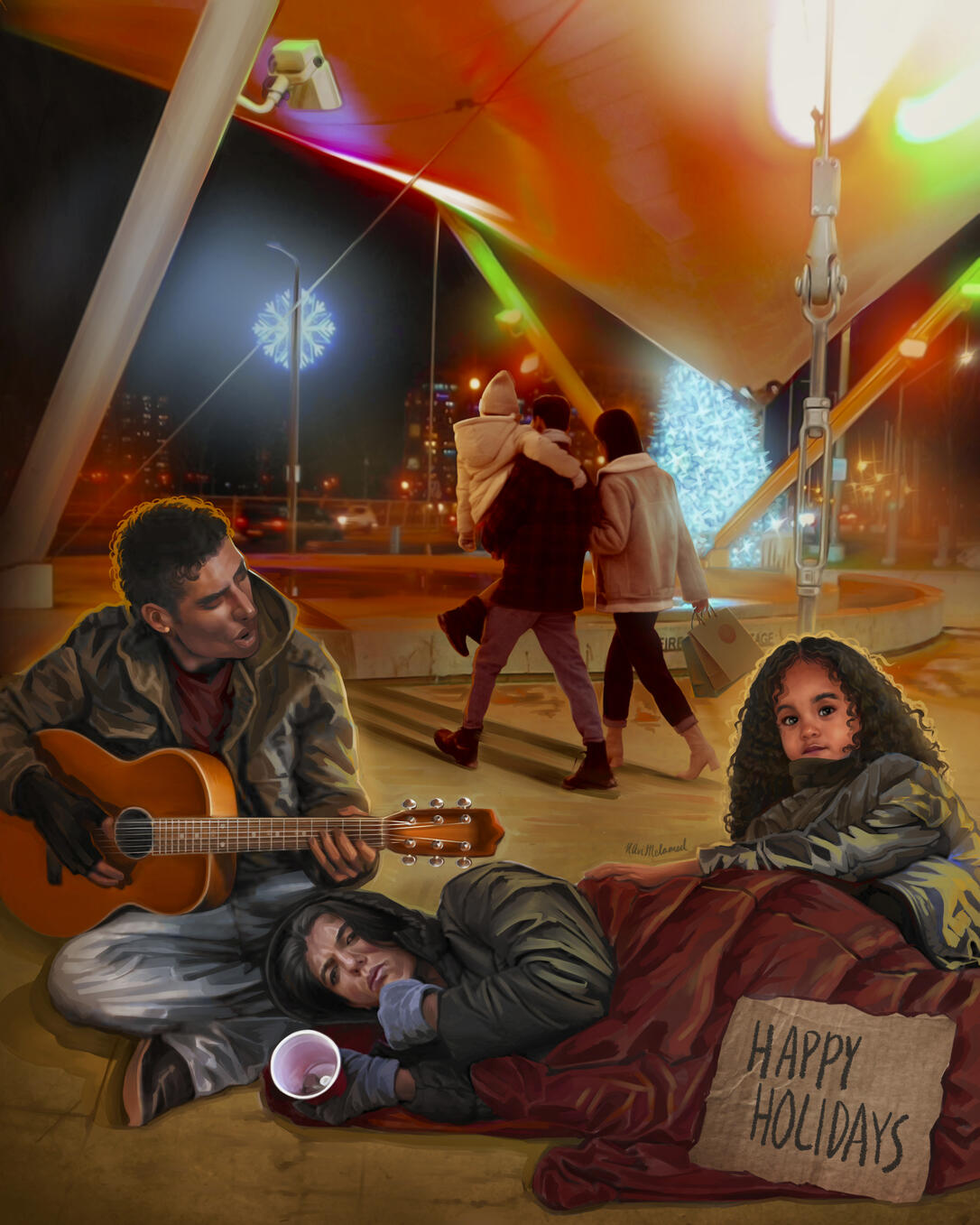 Happy Holidays (Advocacy Illustration for local community service providers)